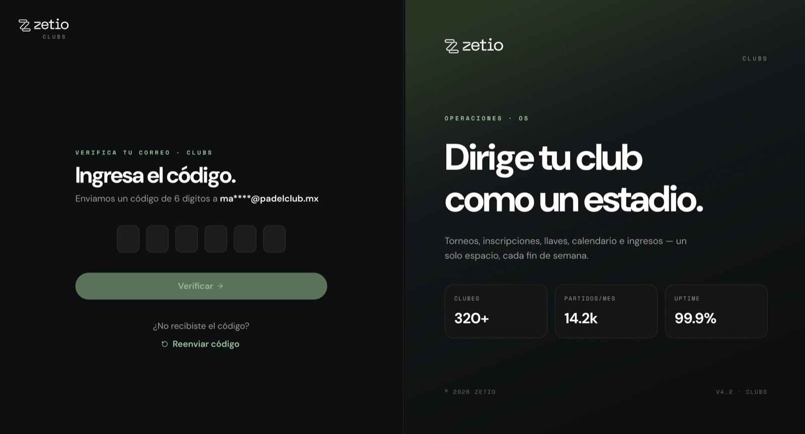 Pantalla Ingresa el código con seis casillas para el código de verificación